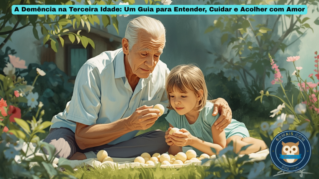 de preferência mostrando um idoso sendo cuidado com carinho por um familiar