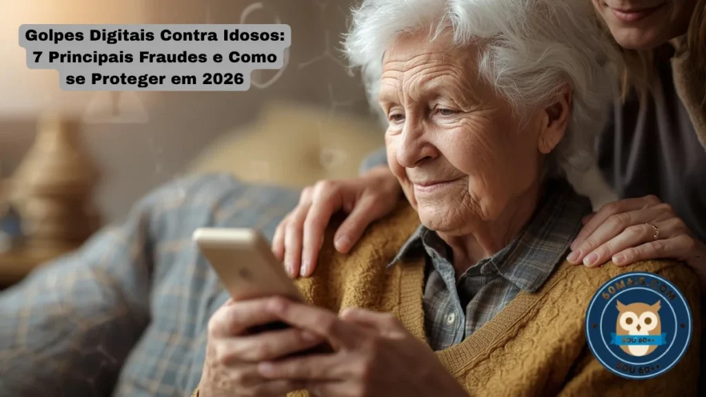 IDOSA COM CELULAR NA MÃO DEMONSTRANDO SEGURANÇA AO USAR