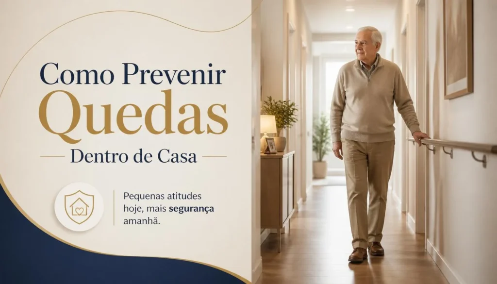 IDOSO CAMINHANDO EM SEGURANÇA DENTRO DE CASA
