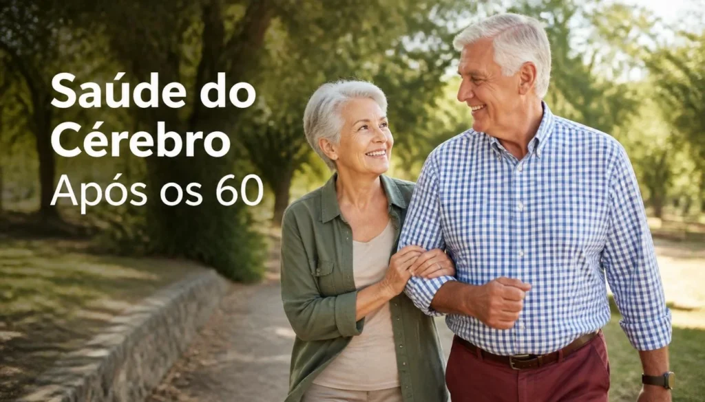 Casal de idosos caminhando ao ar livre em momento de bem-estar.